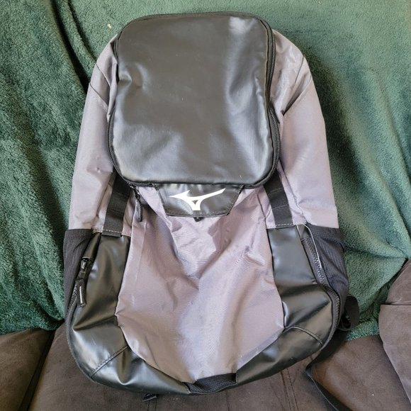 Mizuno Crossover X Baseball Softball School Expandable Backpack Black Gray - Picture 1 of 7